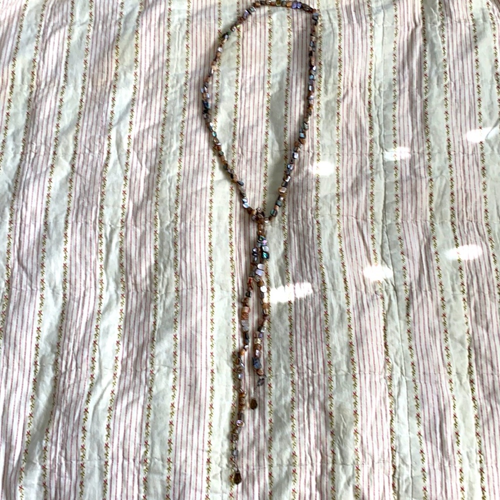 Cultured pearls lariat necklace